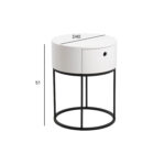 Naktinis staliukas POLO D40xH51cm, baltas - Image 4