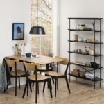 Valgomojo stalas ROXBY 120x80xH76cm, ąžuolas/juodas - Image 3