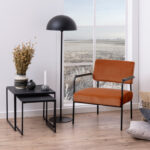 Kavos staliukai 2vnt INFINITY 50x50xH45cm, 40x40xH40cm, juodi - Image 2