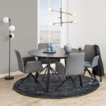 Valgomojo stalas ROXBY, D140xH76cm, juodas - Image 3