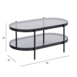 Kavos staliukas BAYONNE 95x50xH42cm, pilkos spalvos - Image 2