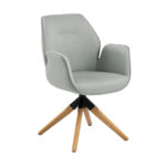 Kėdė AURA su porankiais, šviesiai pilka / ruda