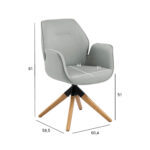 Kėdė AURA su porankiais, šviesiai pilka / ruda - Image 2