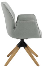 Kėdė AURA su porankiais, šviesiai pilka / ruda - Image 4