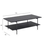 Kavos staliukas ANGUS, 115x60xH40cm, juodas - Image 5
