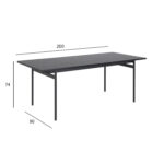 Valgomojo stalas ANGUS 200x90xH74cm, juodas - Image 6