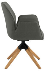 Kėdė AURA su porankiais, tamsiai pilka / ąžuolinė - Image 4