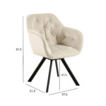 Kėdė LOLA su porankiais, kreminė - Image 2