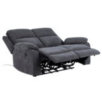 Sofa MORA 2 sėdimų vietų, atsilenkianti, tamsiai pilka - Image 4