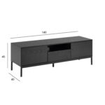 TV staliukas SEAFORD 140x40xH45cm, juodas - Image 4