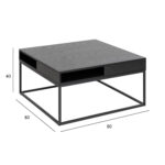 Kavos staliukas WILLFORD 80x80xH40cm, juodas - Image 2