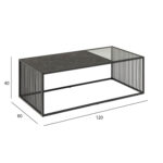 Kavos staliukas STRINGTON 120x60xH40cm, juodas - Image 2