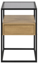 Naktinis staliukas RANDOLF 40x35xH60cm, rudos spalvos - Image 2