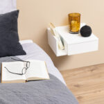 Naktinis staliukas ASHLAN 40x32xH16,5cm, baltas - Image 10