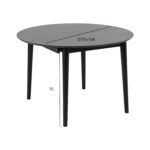 Valgomojo stalas MONTREUX D115/154xH75cm, juodas - Image 8