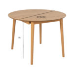 Valgomojo stalas MONTREUX D115/154xH75cm, natūralus - Image 8