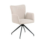 Valgomojo kėdė LAURA su porankiu, smėlio spalvos