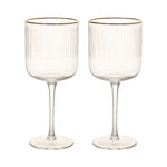 Vyno taurės su auksiniu kraštu, 2 vnt., aukštis 19,7 cm, 400 ml
