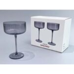 Vyno taurė DOLCE 2vnt H17cm, pilka - Image 2