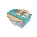 Dubenėlis BOXY D13xH5,4cm 400ml, stiklas, bambukinis dangtelis - Image 2