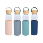 Geriamojo gėrimo butelis GLASS H22,5cm 550ml, stiklas, bambukinis dangtelis