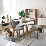 Valgomojo komplektas JONNA stalas, suolas, 4 kėdės (10515) - Image 5