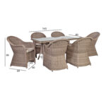 Sodo baldų komplektas TOSCANA stalas ir 6 kėdės - Image 2