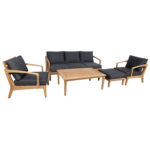 Sodo baldų komplektas MALDIVE stalas, sofa, 2 kėdės, pufas - Image 3