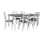 Valgomojo komplektas JANELLE su 6 kėdėmis