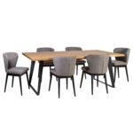 Valgomojo komplektas LISBON stalas ir 6 kėdės