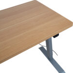 Rašomasis stalas ERGO su 1 varikliu 140x70xH71-121cm, klevo/sidabro pilkos spalvos - Image 5