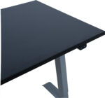 Rašomasis stalas ERGO su 1 varikliu 140x80xH71-121cm, juodas/ sidabriškai pilkas - Image 5
