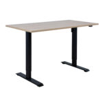 Rašomasis stalas ERGO su 1 varikliu 140x70xH71-121cm, hikorio/juodas