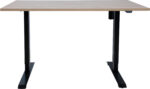 Rašomasis stalas ERGO su 1 varikliu 140x70xH71-121cm, hikorio/juodas - Image 2
