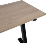 Rašomasis stalas ERGO su 1 varikliu 140x70xH71-121cm, hikorio/juodas - Image 4
