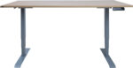 Rašomasis stalas ERGO su 2 varikliais 160x80xH60-125cm, hikorio/ sidabro pilkos spalvos - Image 2