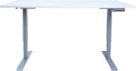 Rašomasis stalas ERGO su 2 varikliais 160x80xH60-125cm, pilkšvai baltas/sidabriškai pilkas - Image 2