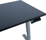 Rašomasis stalas ERGO su 2 varikliais 140x80xH60-125cm, juodas/ sidabriškai pilkas - Image 4