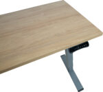 Rašomasis stalas ERGO OPTIMAL su 2 varikliais 140x70x62-127 cm, hikorio/ sidabro pilka - Image 4