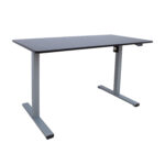 Rašomasis stalas ERGO OPTIMAL su 1 varikliu, 120x60xH71-116cm, juodas/ sidabriškai pilkas