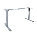 Rašomasis stalas ERGO OPTIMAL su 1 varikliu, 140x70xH71-116cm, hikorio/ sidabro pilka - Image 4