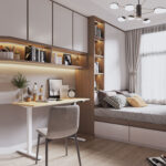 Rašomasis stalas ERGO LIGHT su 1 varikliu 120x60xH73-118cm, ąžuolo/baltos spalvos - Image 5