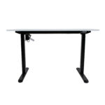 Rašomasis stalas ERGO LIGHT su 1 varikliu 120x60xH73-118cm, baltas/juodas - Image 4