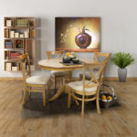 Valgomojo komplektas MIX & MATCH apvalus stalas ir 4 kėdės - Image 2