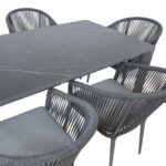 Sodo baldų komplektas CARVES stalas ir 6 kėdės - Image 3