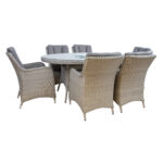 Sodo baldų komplektas ASCOT stalas ir 6 kėdės - Image 2