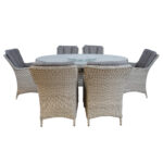 Sodo baldų komplektas ASCOT stalas ir 6 kėdės - Image 5