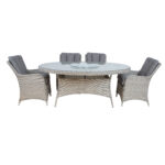 Sodo baldų komplektas ASCOT stalas ir 6 kėdės - Image 3