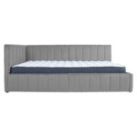 Lova JASPER 90x200cm su čiužiniu HARMONY UNO, pilka - Image 2