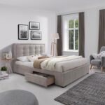 Lova DUKE su čiužiniu HARMONY TOP 160x200cm, smėlio spalvos - Image 3